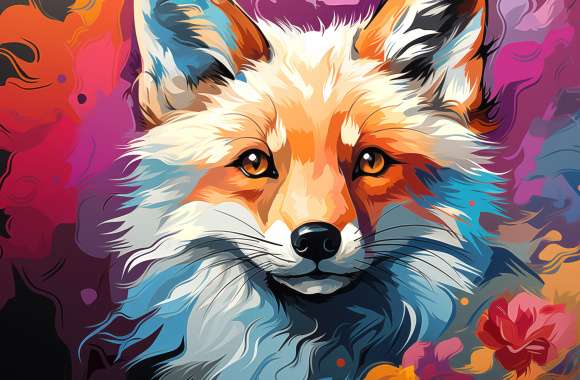 Colorful Fox Art