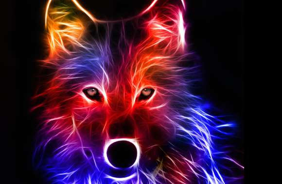 Colorful Fractal Wolf
