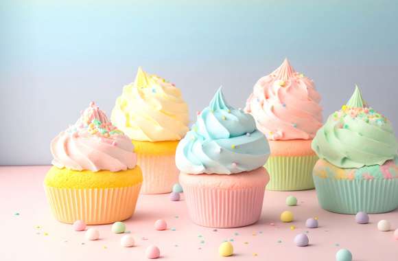 Colorful Ice cream Cupcakes