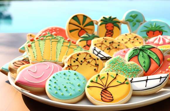 Colorful Summer-Themed Cookie Assortment