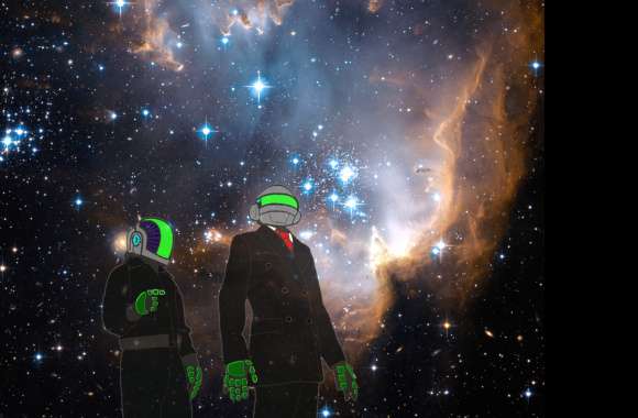 Cosmic Beats Daft Punk in Nebula Space