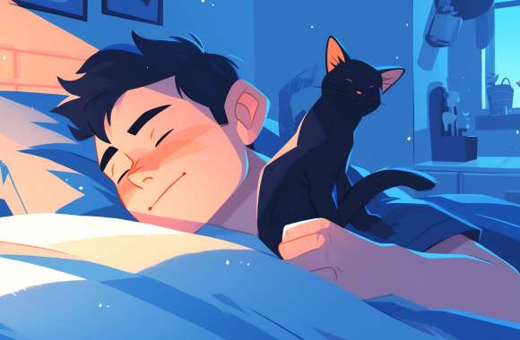 Cozy Dreams with Feline Friends -