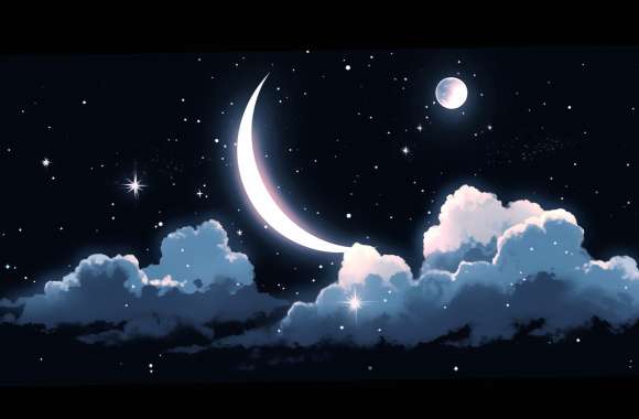 Crescent Moon and Stars wallpapers hd quality