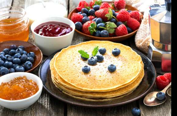 Crêpe Jam Strawberry Raspberry Blueberry Berry Pancake Food Breakfast