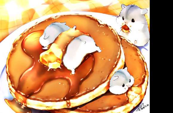 Cute Anime Hamster Pancakes