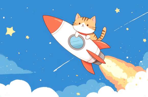 Cute Cat in Rocket wallpapers hd quality