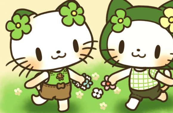 Cute Green Hello Kitty Anime