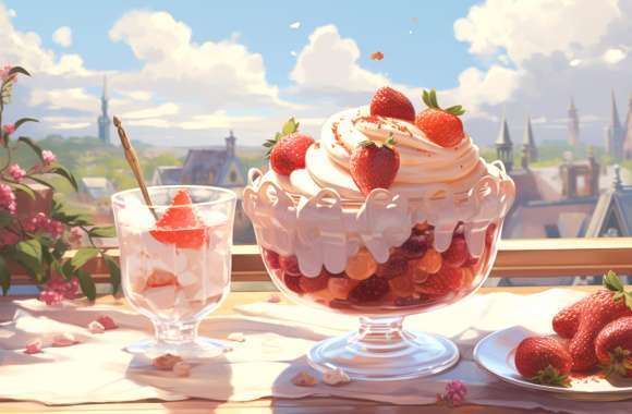 Cute Strawberry Dessert