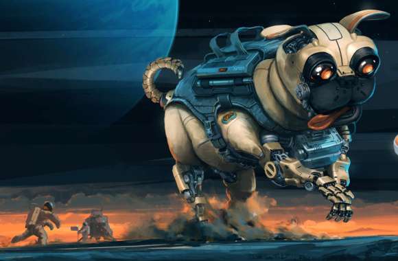 Cyber Canine Crusade - Sci-Fi wallpapers hd quality