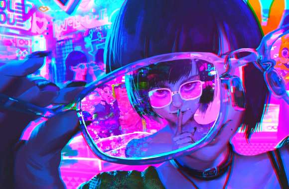 Cyberpunk Cyberpunk 2077 Anime Anime Girl Sunglasses