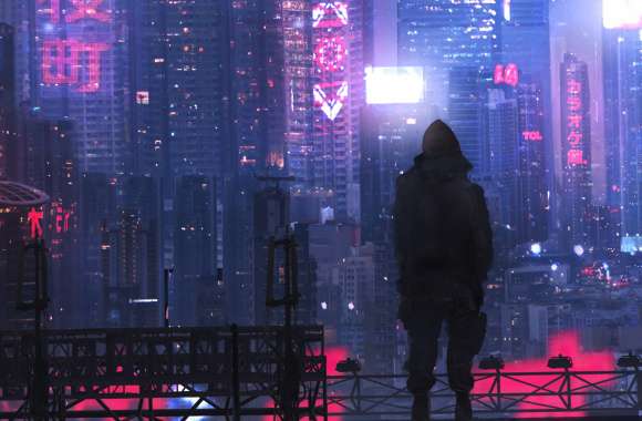 Cyberpunk Sci-Fi Cityscape wallpapers hd quality