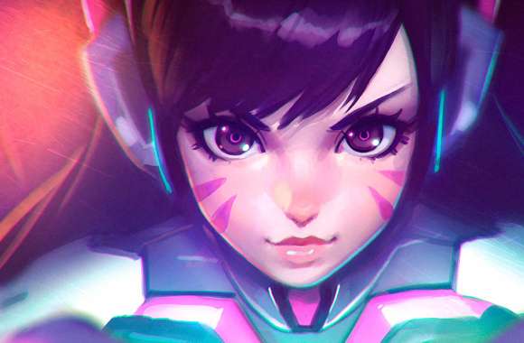 D.Va Overwatch with Brown Eyes and Hair