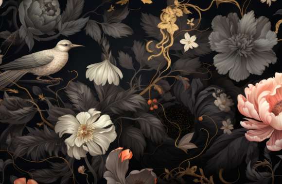 Dark Floral Elegance Aesthetic Black Flower