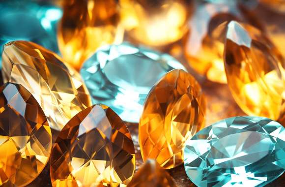 Dazzling Diamond and Topaz Gemstone