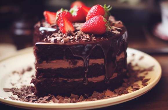 Decadent Chocolate Cake - Sweet Pastry Elegance wallpapers hd quality