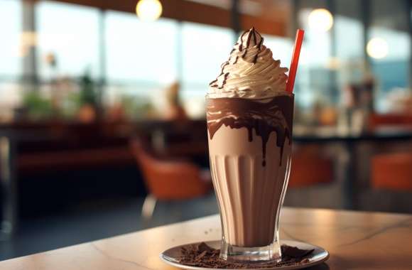 Decadent Chocolate Milkshake - Creamy Delight Background