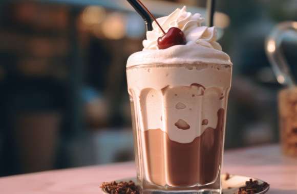 Decadent Chocolate Milkshake - Refreshing Drink Desktop Background