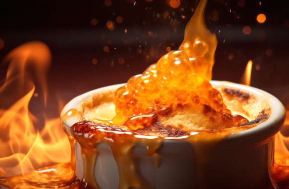 Decadent Crème Brûlée – Fiery Sweet Delight wallpapers hd quality