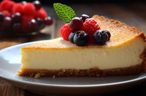 Delectable Cheesecake - AI Art Inspired Dessert Background wallpapers hd quality