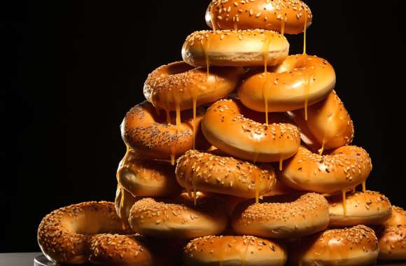 Delicious Bagel Tower Wallpaper