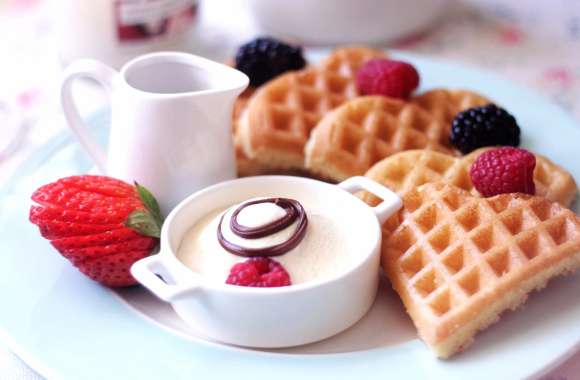 Delicious Berry Waffles A Tempting for Breakfast Lovers