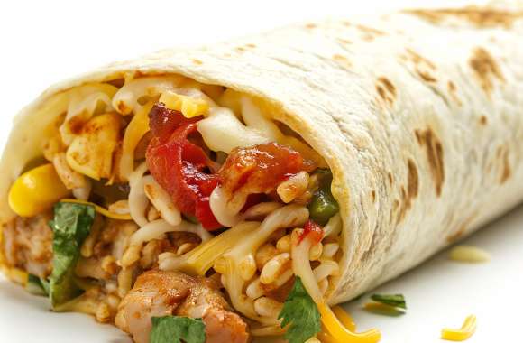 Delicious Burrito - Savory Mexican Cuisine Background wallpapers hd quality