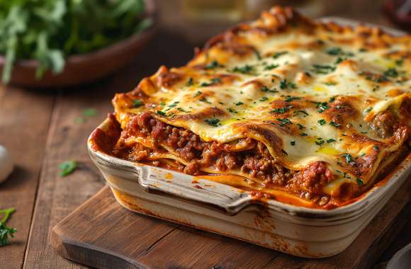 Delicious Homemade Lasagna - Culinary Desktop Background wallpapers hd quality