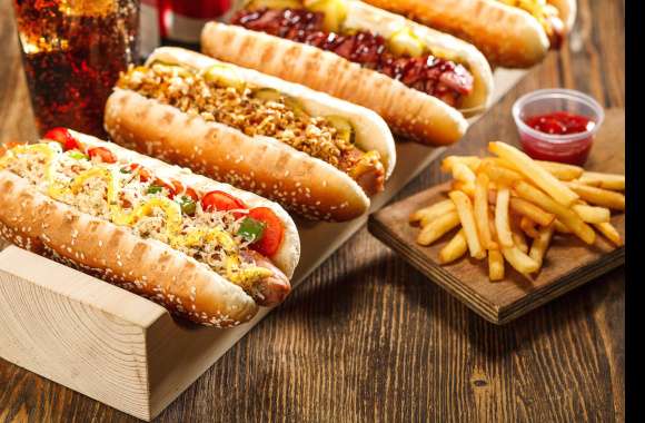 Delicious Hot Dogs and Fries