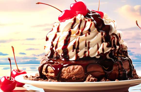 Delicious Hot Fudge Sundae wallpapers hd quality