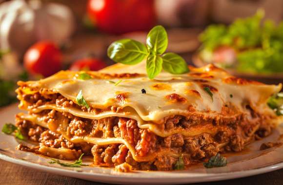 Delicious Lasagna - Savory Food Background wallpapers hd quality