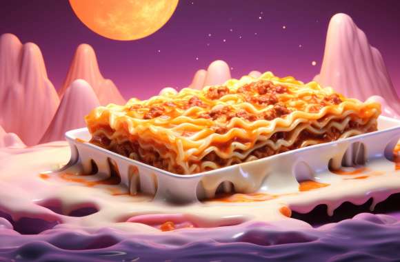 Delicious Lasagna AI Art -