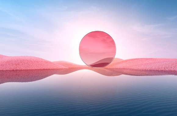 Desert Landscape Pink aesthetic Digital Art