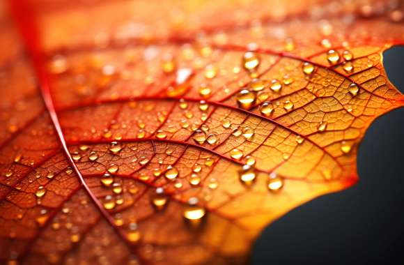 Dew-Kissed Autumn Leaf