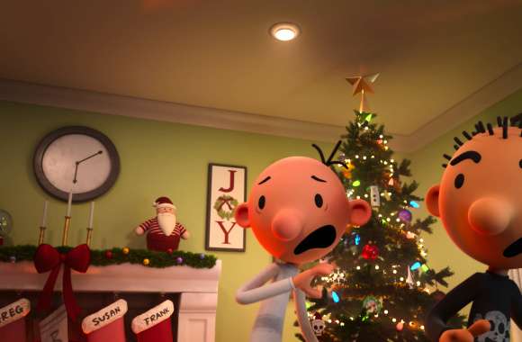 Diary of a Wimpy Kid Christmas Wallpaper - Festive Cabin Fever Scene