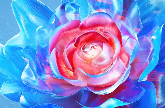 Digital flower Blue aesthetic wallpapers hd quality