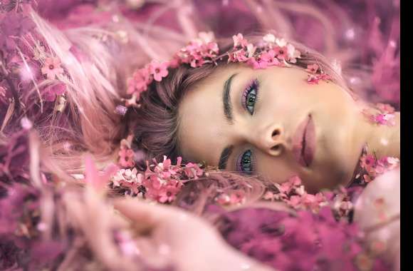 Dreamy Floral Woman - Pink Flower wallpapers hd quality