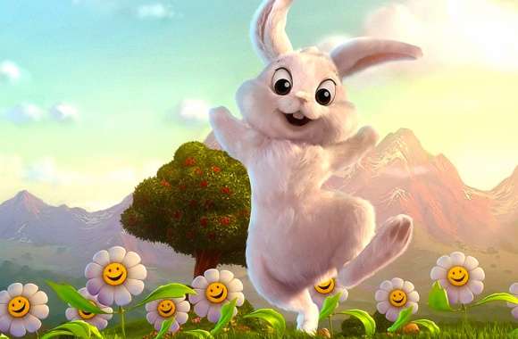 Easter Bunny and Daisies wallpapers hd quality