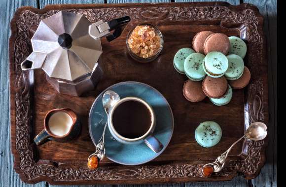 Elegant Coffee and Macaron