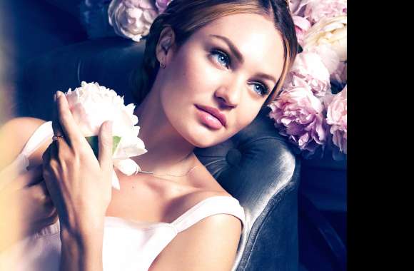 Elegant Model with Flowers -