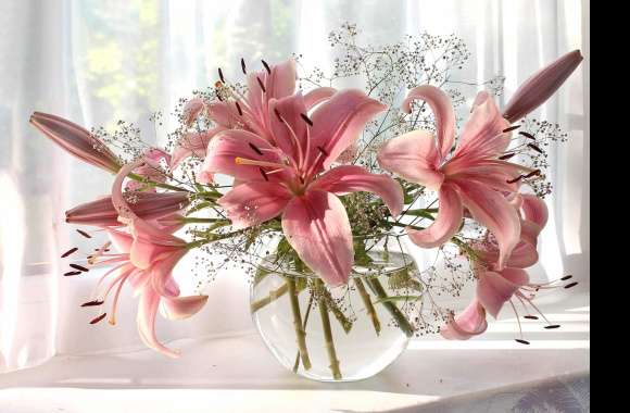 Elegant Pink Lily Bouquet - wallpapers hd quality