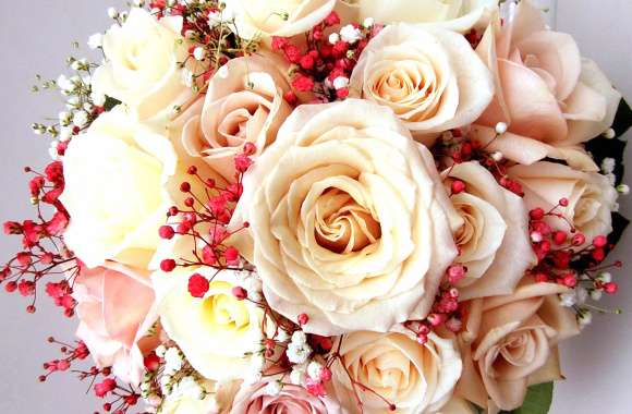 Elegant White Rose Bouquet wallpapers hd quality