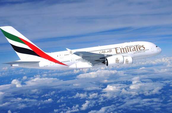 Emirates Airbus A380 in Clouds -