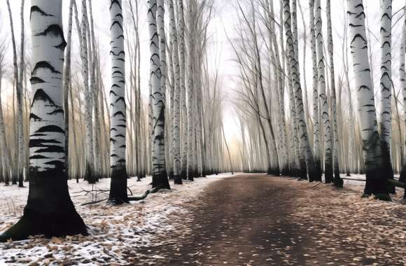 Enchanting Birch Forest Path