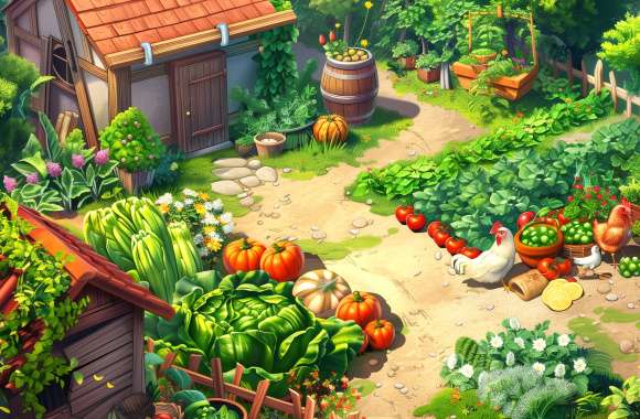 Enchanting HD Vegetable Garden Wallpaper – Nature’s Bounty