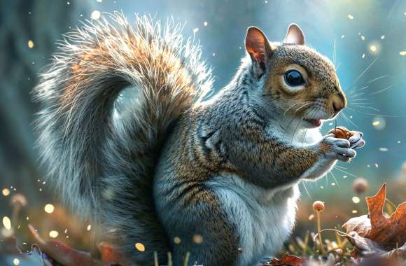 Enchanting Squirrel Feast wallpapers hd quality
