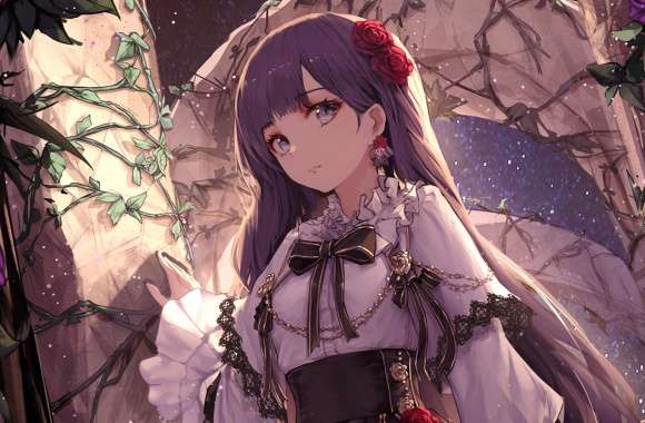 Enchanting Violet Gaze - HD Anime Wallpaper