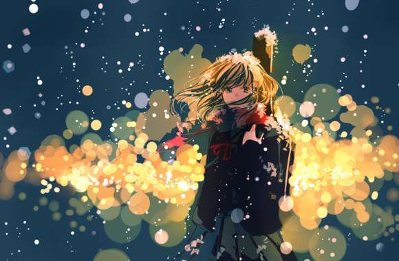 Enchanting Winter Anime Girl