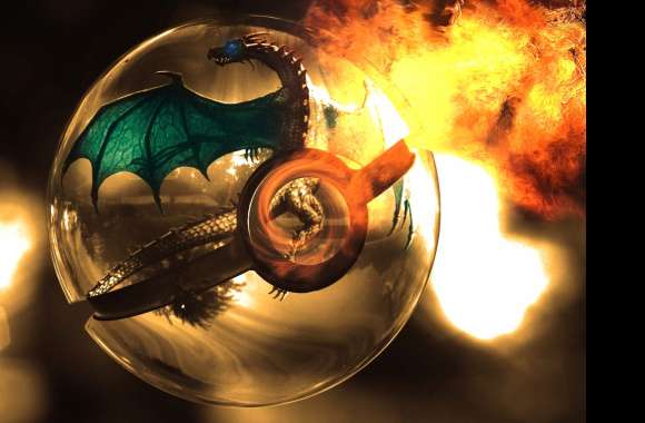 Epic Charizard Flame in Pokéball -