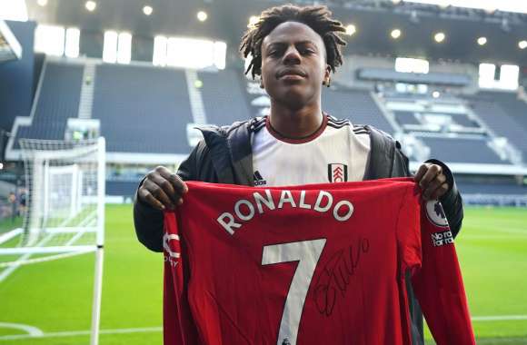 Excited Fan with Signed Ronaldo Jersey