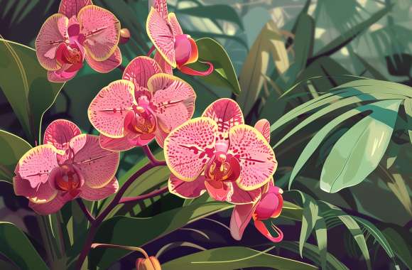Exotic Orchid Bloom - Lush Floral Desktop Background
